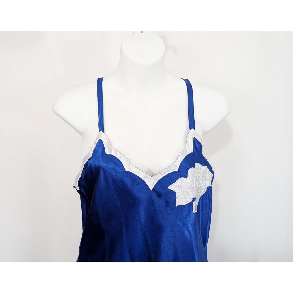 Vintage 90s Victoria's Secret Blue Short Nightie Gold Label Misses Size S New - Picture 2 of 7